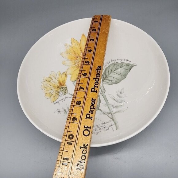 Lenox Artist Sketchbook Sunflower Helianthus Round Serving Bowl 10" Laurie Le - Picture 7 of 8